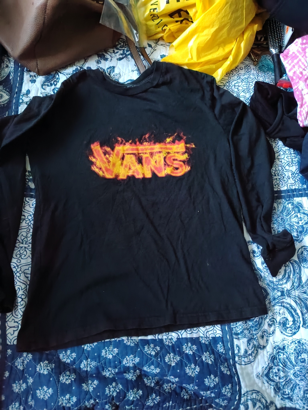 Vans T Shirt Black Regular Fit Youth Size Large Good Condition